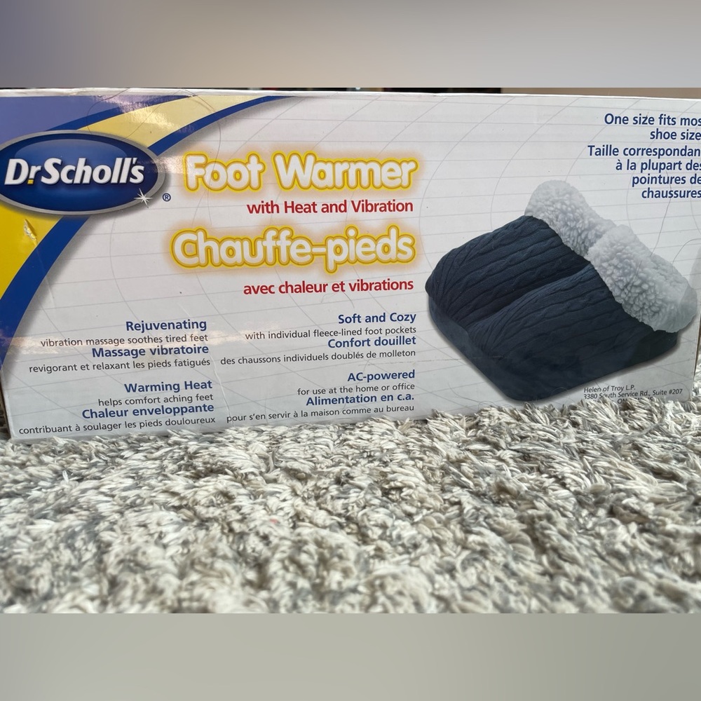 Dr. Scholl's Foot Warmer with Heat and Vibration - Blue and White